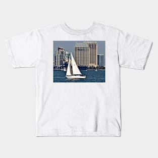 Sailing San Diego Bay Skyline Kids T-Shirt